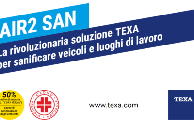 Novità Texa: AIR2 SAN sanificatore ad ozono sicuro, efficace, con rilascio di certificato